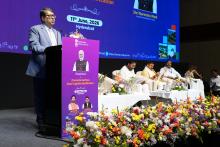 Shri Vikram Dev Dutt, Secretary, Ministry of Coal addressing the gathering at the Roadshow to Promote Surface Coal/Lignite Gasification in Hyderabad.
