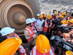 Hon'ble Minister of Coal & Mines Shri G Kishan Reddy  interacting with Media at Gevra Mines
